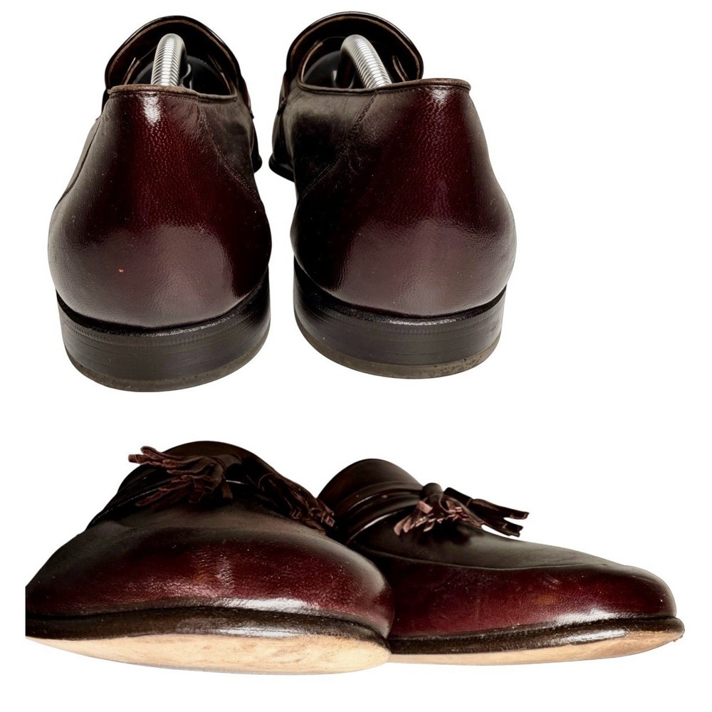 Bally Hardy Tassel Loafers Mens 11.5 D Oxblood Burgundy Leather‎ Nappa Flex - Picture 8 of 12